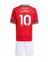 Manchester United Matheus Cunha #10 Kotipaita Lasten 2025-26 Lyhythihainen (+ shortsit)